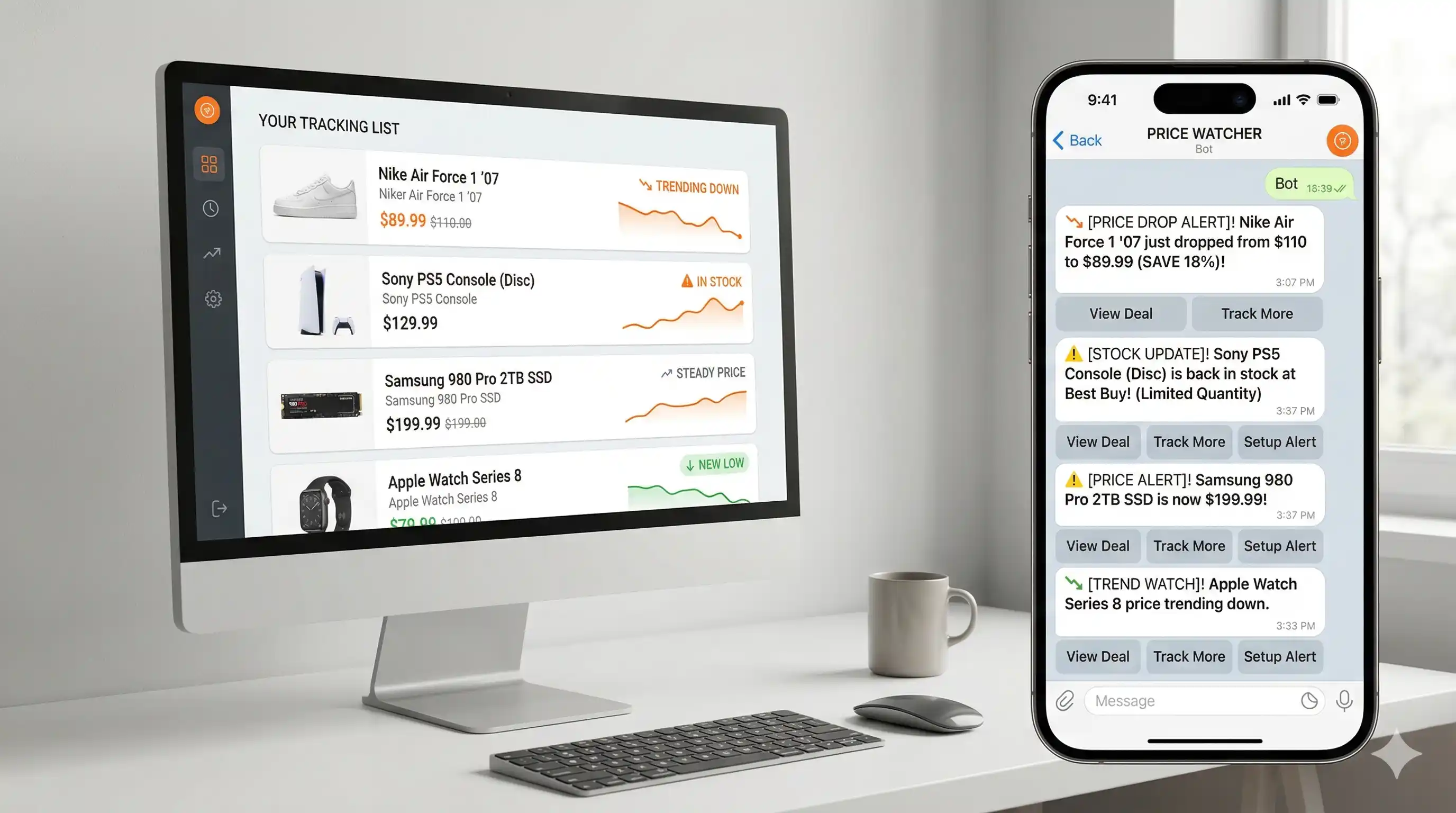 Trendyol Price Tracking Bot notifications and monitoring concept